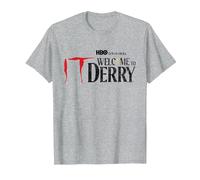 Welcome To Derry Logo Maglietta, Uomo, Grigio Melange, 6XL