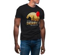 Welcome to Derry Novel Written by Stephen King Inspired T-Shirt Maglietta per Uomo Nera Size XL