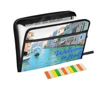 Welcome to Italy Scenery Culture - Cartelline da appendere, 13 tasche, formato A4, formato lettera, con chiusura a cerniera, per documenti