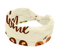 Welcome to Our Home, Fascia per capelli per donne e ragazze, fascia larga annodata a turbante incrociato, fascia per capelli antiscivolo per yoga, allenamento, corsa