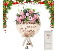 Welcome to Our Home Sign, Front Door Spring Decor, Spring Wreath Sign, Rustic Flower Pediment, Front Porch Wall Sign, Valentine’s Day Wall Decor, Indoor Outdoor Wall Sign, R for Spring Seasons Holiday