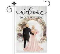 Welcome to Our Wedding Garden Flag, decorazione romantica per feste a tema matrimonio, 30,5 x 50,8 cm, double face, decorazione per esterni