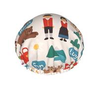 Welcome To Switzerland - Cuffia da doccia impermeabile da donna, con stampa da viaggio, per capelli lunghi, lavabile, con fascia elastica