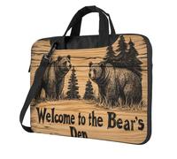 Welcome To The Bear'S Den Borsa per laptop in legno Custodia per laptop 15.6 Pollice Borse per Computer Imbottito Copertura Del Manicotto Per Le Donne Uomini