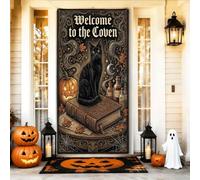 Welcome To The Coven - Copertura per porta a forma di gatto, con citazione