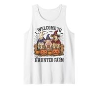 Welcome To The Haunted Farm Halloween Barnyard Animals Canotta
