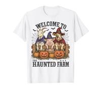 Welcome To The Haunted Farm Halloween Barnyard Animals Maglietta