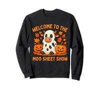 Welcome To The Moo Sheet Show Funny Mucca Halloween Felpa