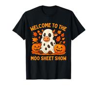 Welcome To The Moo Sheet Show Funny Mucca Halloween Maglietta