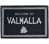 Welcome to Valhalla Zerbino nero bianco 100% poliammide 60 x 40 cm Fun-Merch vichingo