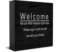 Welcome We Are With Patients Right Now Please Sign In And We Will Be With You Shortly Home Office Decor Targa in legno, Accessori decorativi da scrivania Targa in legno Targa in legno Cartello da