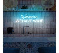 Welcome We Have Wine Neon Sign,Vino Wall Art,Estetica Cucina Decorazione,Insegna Neon Vino,Home Party Bar Decor, Negozio Logo Welcome Sign