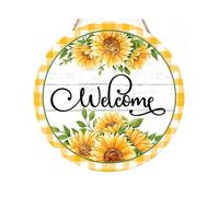 (Welcome) Welcome Sunflowers Door Sign Wooden Welcome Sign Wall Art Easters Party Decorations for Kitchen Bedroom