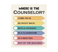 Welcome & Where is the Counselor? Door Sign Set, School Counseling Office Decorations, Appreciation Gift for Counselor Staff & Teachers(Framed,16x24inch(40x60cm))