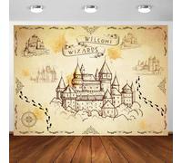Welcome Wizard Party Sfondo 6,1 x 3 m Medievale Magico Castello Magico Vintage Halloween Buon Compleanno Bambini Fotografia Sfondo Foto Puntelli Banner Forniture