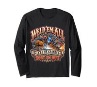 Weld Em all Let The Grinder Sort Em out Saldatore Umorismo Maglia a Manica