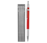 Welder Pencil with 12 leads - Welding Pencils for Metal | Woodworking Pencils 12 Silver Round Refills 2,0 mm | Steel Marking Pen Built-in Sharpener for Pipe Fitter Welder Fabrication Woodworking