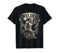 Welder Robot Graphic con Ingranaggi industriali e Arte Steampunk Maglietta