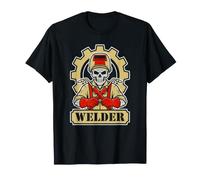 Welder Saldatore Teschio con Casco e torce da Saldatura Maglietta