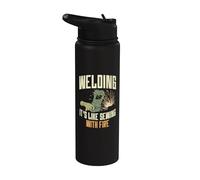Welding It's Like Sewing With Fire Citazione Divertente Saldatore Stainless Steel Insulated Water Bottle