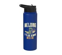 Welding It's Like Sewing With Fire Citazione Divertente Saldatore Stainless Steel Insulated Water Bottle