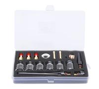 Welding Torch Accessories Kit for WP - 17/18/27, Glass and Brass Consumables Set with 2mm Thick Glass Cup, Tungsten Clamp Nozzle Assembly for Argon Arc Welding Gun Including Silico