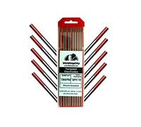 WeldingCity Elettrodo di tungsteno per saldatura TIG, 10 pezzi, 2,0% (Rosso, EW-Th2) Rod 3/32 "x 7" | 10-pk
