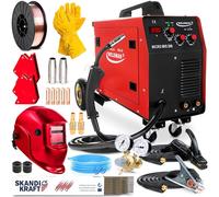 Weldman Micro MIG 200 - Saldatrice a Filo Continuo con Gas da 200A - Saldatura: MIG/MAG, MMA, Flux - Saldatrice Multiprocesso con Telaio - Tecnologia IGBT - Set Premium