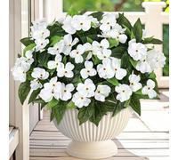 Weldomcor 3 fasci di fiori artificiali per balcone, fiori artificiali, come veri e propri esterni, resistenti alle intemperie, per esterni, bouquet, piante, resistenti ai raggi UV, per balconi,