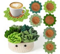 Weldomcor Kit per Uncinetto per Principianti 6 Pezzi Kit per Lavorazione Maglia Fiore Pianta All'uncinetto Kit, Video di Istruzioni Kit Uncinetto Completo per Lavori a Maglia per Fai da Te (Verde)