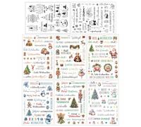Weldphur Adesivi natalizi per artigianato, tazza di trasferimento adesivi con parole natalizie - si aggrappa vintage per bambini ufficio casa festa del Ringraziamento scrapbooking diario bottiglia