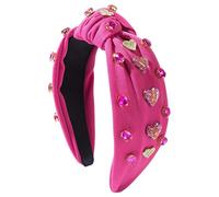 Weldphur Fascia per capelli annodata con strass, fasce per capelli di San da donna - Fascia larga con nodo superiore,Fasce per capelli alla moda per ragazze, accessorio per cerchi per capelli per il