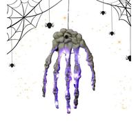 Weldphur Mano di scheletro per Halloween, realistiche mani umane finte, ornamento gotico illuminato a LED, per Halloween, casa, camera da letto, cimitero, parete, cortile, prato