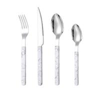 Weldphur Posate per cena, set di posate francesi - 4 cucchiaini da tè con taglierino francese in acciaio inossidabile | Utensili per servizi di ristorazione occidentali Forchette da cucina per