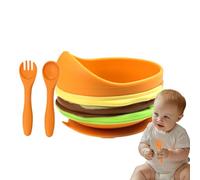 Weldphur Set Di Utensili In Silicone Per Bambini,Set Svezzamento con per - Vassoio Alimentare in Silicone per Alimentazione - Genitori Bambini Piccole Ragazze