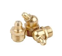 WELDRIC Ingrassatori in Ottone M6 M8 M10 M12 M14 M16 Ingrassatore in Ottone Nipplo di serraggio in Rame Filettatura Bocca Olio Dritto 45 90 Gradi Grasso for Giunto Universale(2pcsM6x1(45degrees))