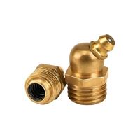 WELDRIC Ingrassatori in Ottone Raccordo for ingrassatore in Ottone M4/M5/M6/M8/M10/M12/M14/M16 Lubrificazione Meccanica Ugello Curvo in Rame Puro Olio(Inclination 45,M10 x 1 (10Pcs))