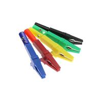WELDRIC Sonda di Prova a Coccodrillo 5 Pezzi 30A 55mm sonda di Prova for Spina a Banana con Clip for Cavi a Spina a Banana da 4mm(5PCS Alligator Clips,Each Color 1PCS)