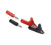 WELDRIC Sonda di Prova a Coccodrillo Clip da 55 mm for multimetro, Penna, Cavo, sonde, Spina a Banana da 4 mm, Clip for sonda di Prova Fai da Te, Nero + Rosso