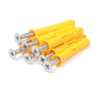 WELDRIC Tubo di espansione Giallo Tasselli di Ancoraggio for Tubi di espansione in plastica da 6 mm, 8 mm e 10 mm, con Chiodi(6 x 30mm (50pcs),304 Stainless Steel)
