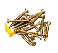 WELDRIC Tubo di espansione Giallo Tasselli di Ancoraggio for Tubi di espansione in plastica, tasselli di espansione con Vite a Testa(Colored Zinc,6x80-50set)