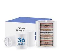WELDUN 4 cartucce filtranti sostituibili per doccia a 36 fasi, filtro dell'acqua dura, filtro dell'acqua portatile da viaggio per rimuovere fluoro, impurità e metalli pesanti