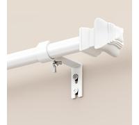 WELDUN Bastone per tende in metallo, estendibile - Bianco - 80-156 cm - Diametro 19 mm - Robusto - Con supporti - Decorazione per camera da letto, soggiorno o cucina - Bianco