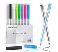 Welebar Penne gel acriliche per Cricut Maker 3/Maker 4/Explore 3/Explore 4/Air 2, 7 penne a sfera da 0,8 mm per carta chiara e nera