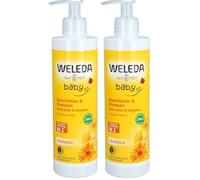WELEDA Baby Babywash Corpo&Capelli Calendula, docciaschiuma 2in1 per la detersione dei più piccoli, formula extra-delicata (1x 400 ml) (Confezione da 2)