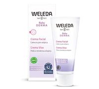 Weleda Baby Derma Crema Viso Malva Bianca, crema non profumata, nutriente e calmante. Idrata e protegge, attenuando prurito e e rossori, per pelli a tendenza atopica(1X50 ml)