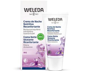 Weleda Crema Notte Idratante Iris, ricco trattamento viso per sostenere il naturale processo di rigenerazione cutaneo, per tutti i tipi di pelle (1x30 ml)
