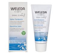 Weleda Dentifricio Salino, dentifricio a base di sale marino senza fluoro, neutralizza gli acidi dannosi e protegge da carie e placca, trattamento 6 in 1 (1x75 ml)