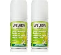 Weleda Deo Roll-on Limone, deodorante roll senza sali d'alluminio dal vivace e fresco profumo di limone, per 24h di efficacia e protezione, facile da applicare (1X50 ml) (Confezione da 2)