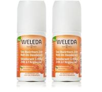 Weleda Deo Roll-on Olivello spinoso, deodorante roll senza sali d'alluminio, con note di pompelmo, mandarino e sandalo, per 24h di efficacia e protezione (1X50 ml) (Confezione da 2)